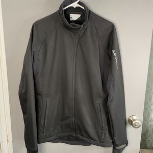 Salomon Womens L Clima Wind Long Sleeve Full Zip Mock Neck Softshell Jacket READ